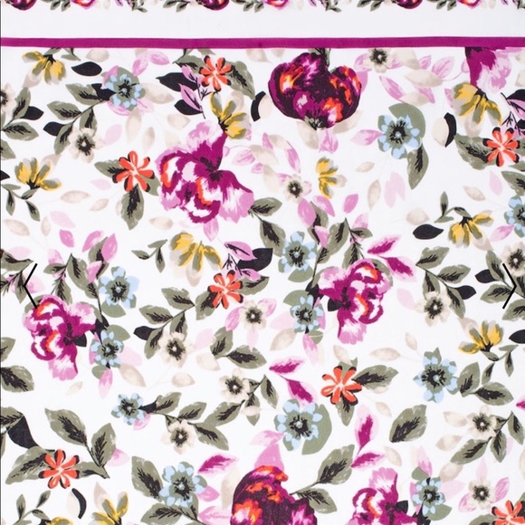 WHBM Pale Orchid w/Ecru Floral Printed Silk Scarf - Picture 6 of 6